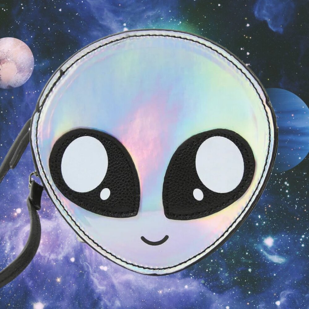 NWT Silver Alien Wristlet, Perfect for Halloween and Outer Space Fans